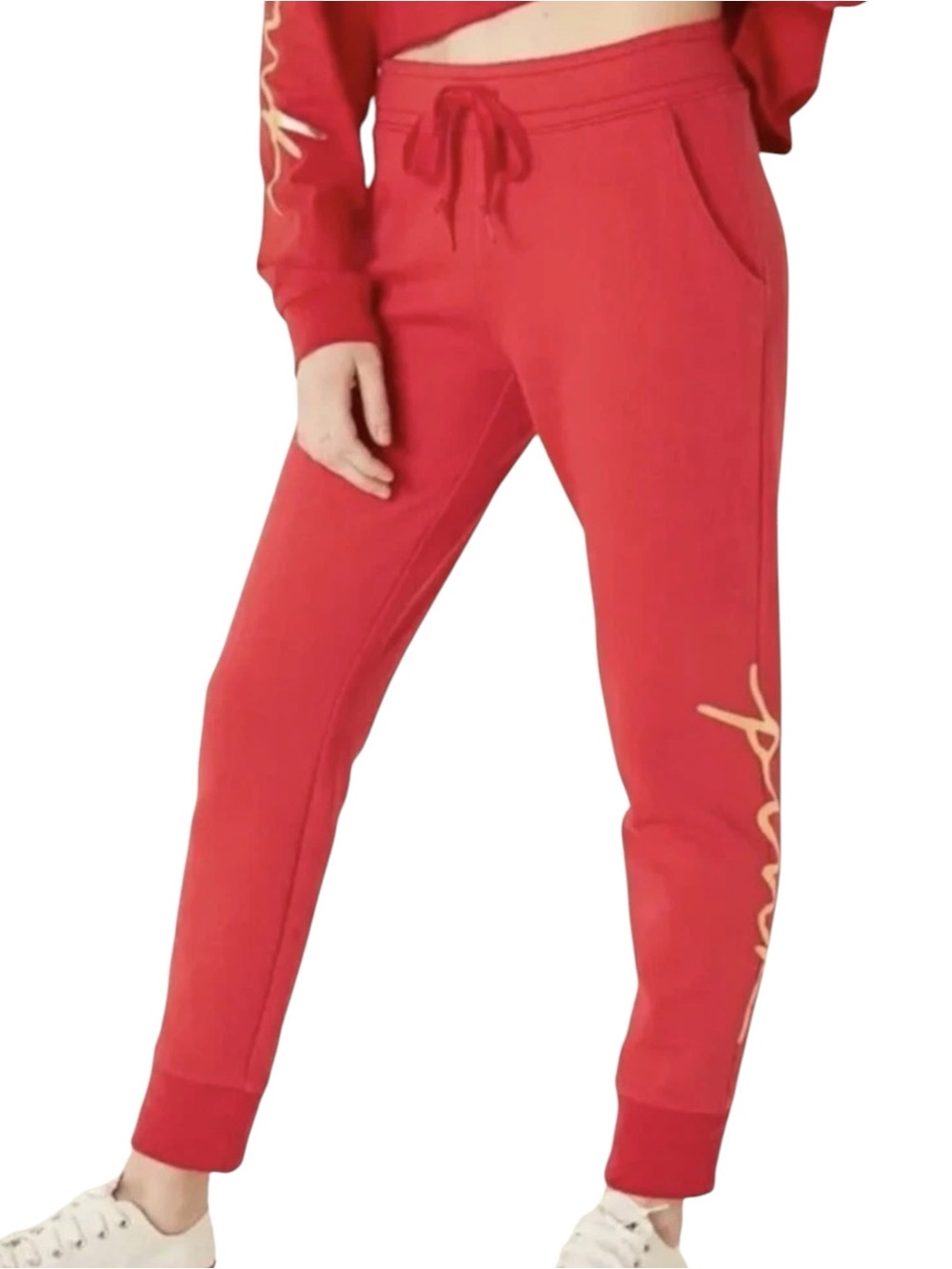 NEW Victorias Secret Pink Skinny Jogger-Red Gold Size Small NWT
